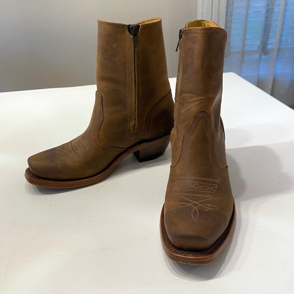 Boulet Brown Western‎ Cowboy Ranch Hand Ankle Zipper Boots Mens 7 D Canada main image 9